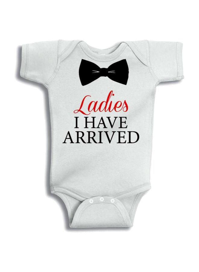 Twinkle Hands Ladies I Have Arrived Printed Onesie White/Black/Red - Image 1