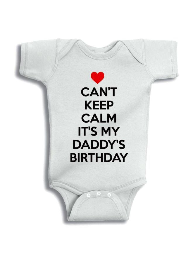 Twinkle Hands - Daddy's Birthday Printed Onesie White/Black/Red - Image 1
