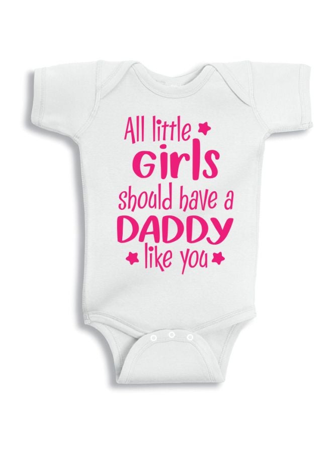 Twinkle Hands All Little Girls Printed Onesies White/Pink 