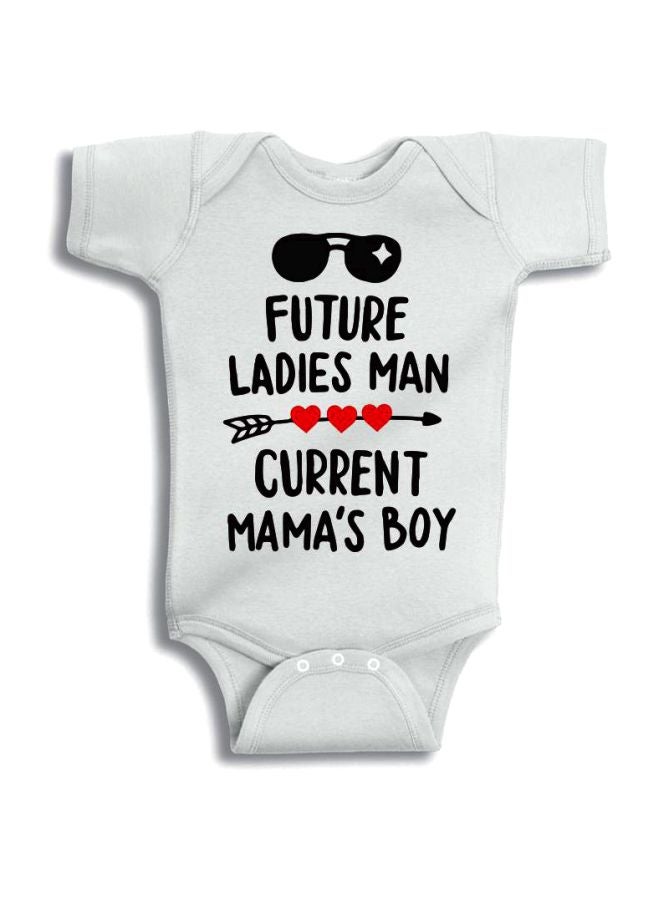 Twinkle Hands Future Ladies Man Printed Onesie White/Black/Red - Image 1