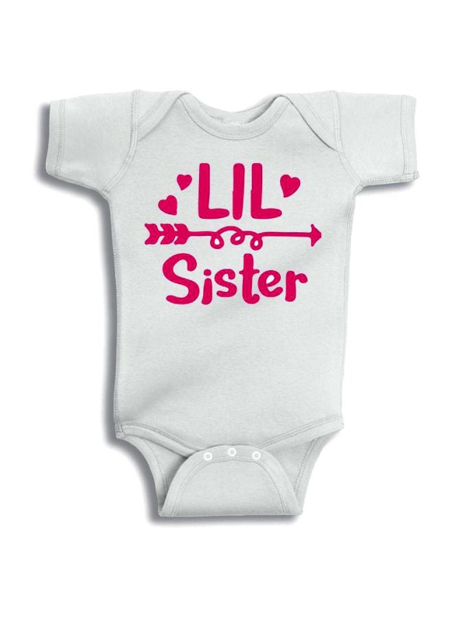 Twinkle Hands Little Sister Printed Onesies White  - Image 1