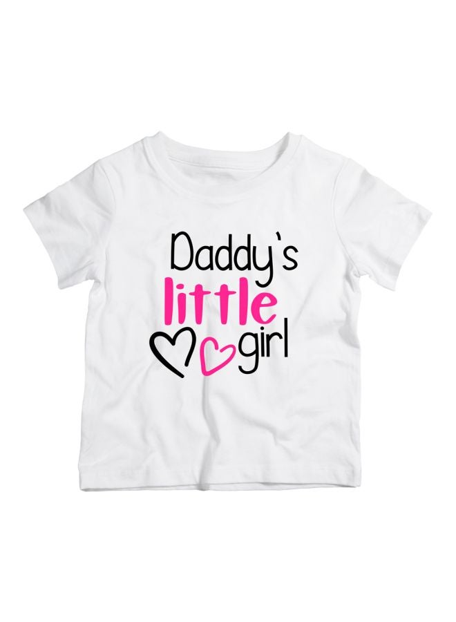 Twinkle Hands Daddy's Little Girl Printed T-Shirt White/Pink/Black 