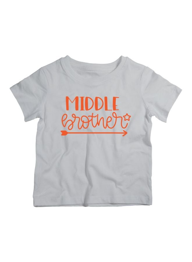 Twinkle Hands - Middle Brother Printed T-Shirt Grey - Image 1