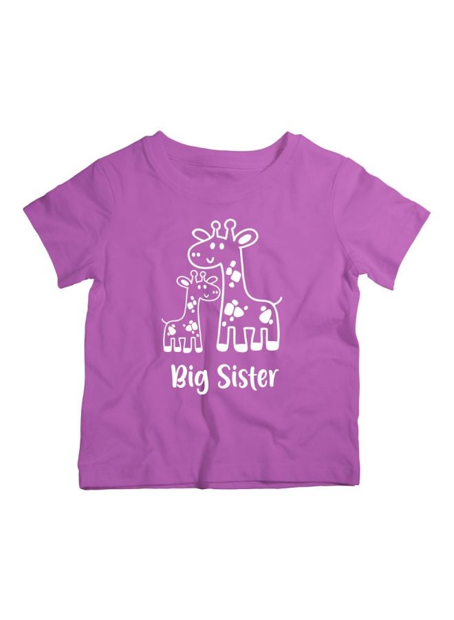Twinkle Hands Big Sister Printed T-Shirt Purple