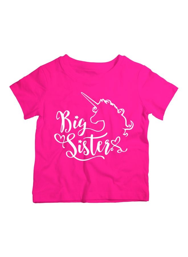 Twinkle Hands - Big Sister Printed T-Shirt Pink - Image 1