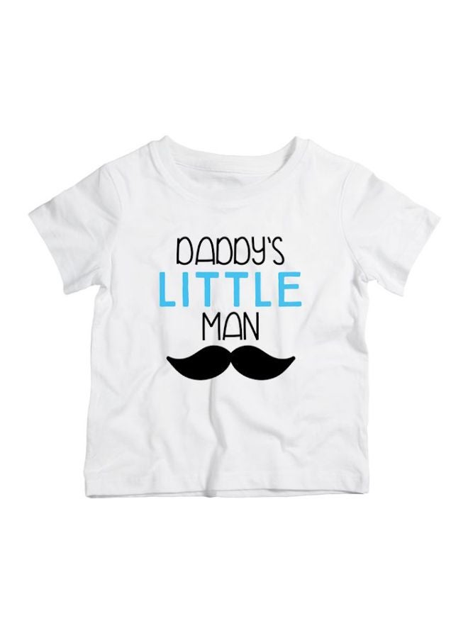 Twinkle Hands Daddy's Little Man Printed T-Shirt White/Blue/Pink - Image 1