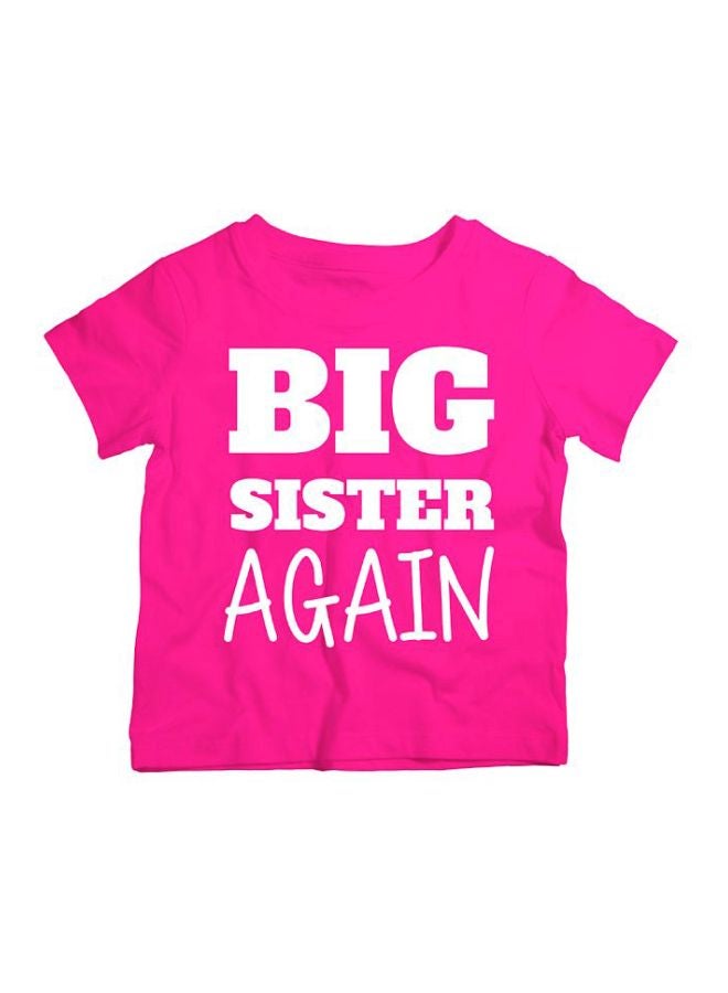 Twinkle Hands Big Sister Again Printed T-Shirt Pink/White - Image 1