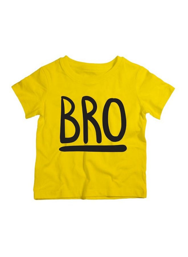 Twinkle Hands - Bro Printed T-Shirt Yellow/Black - Image 1