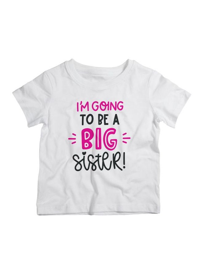 Twinkle Hands - I Am Going To Be A Big Sister Quote T-Shirt White/Pink/Black - Image 1