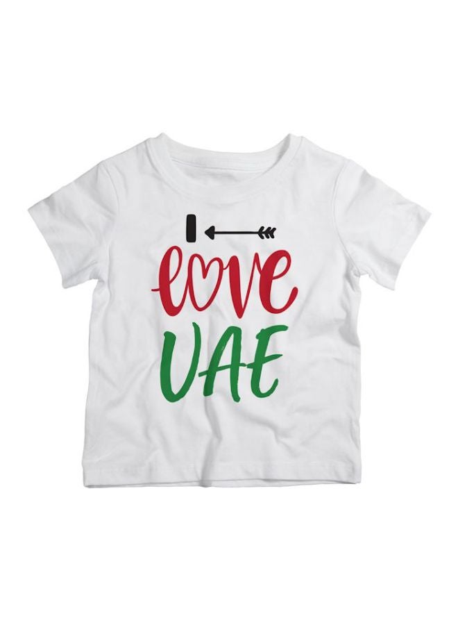 Twinkle Hands I love UAE Printed T-Shirt White/Red/Green - Image 1