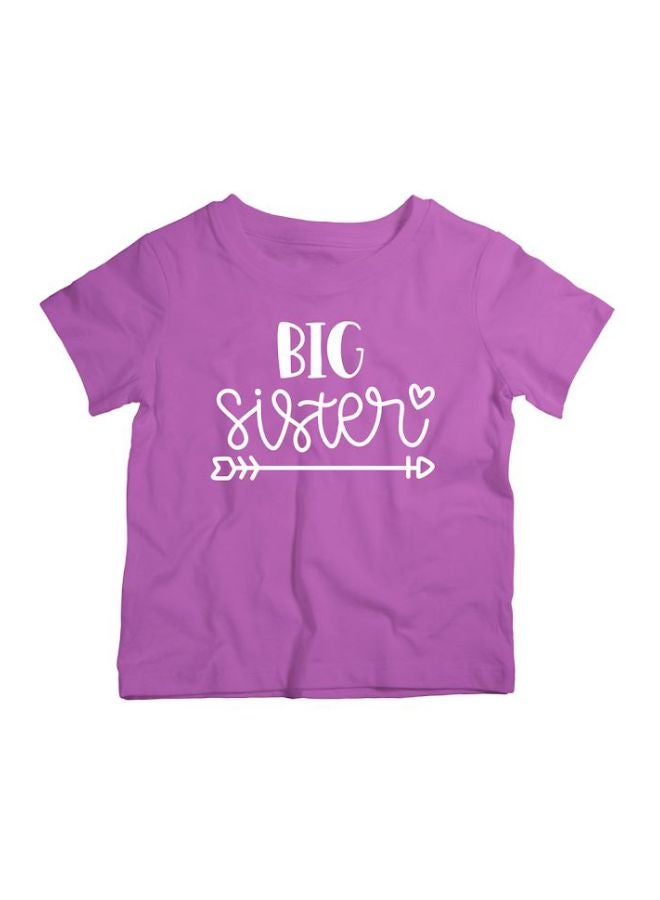 Twinkle Hands Big Sister Printed T-Shirt Purple/White  - Image 1