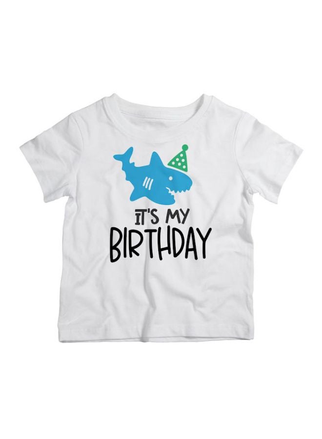 Twinkle Hands It's My Birthday  Printed T-Shirt White/Blue - Image 1
