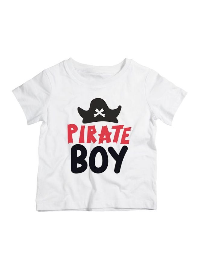 Twinkle Hands Pirate Boy Printed T-Shirt White/Red/Black - Image 1