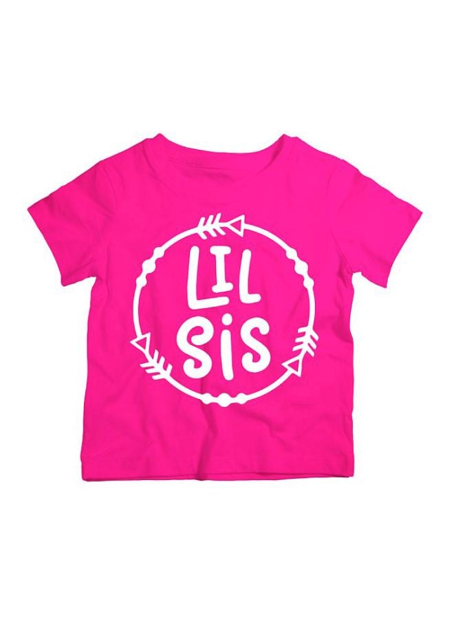 Twinkle Hands Little Sister With Arrow Head Design T-Shirt Pink/White  - Image 1