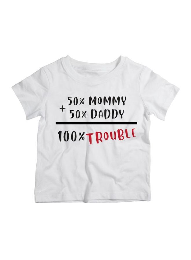 Twinkle Hands - 100 Percent Trouble Printed T-Shirt White/Black/Red - Image 1