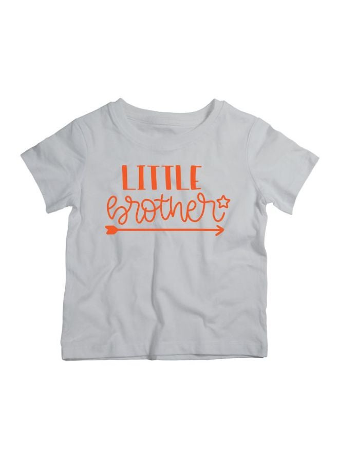 Twinkle Hands - Little Brother Printed T-Shirt Grey/Orange - Image 1
