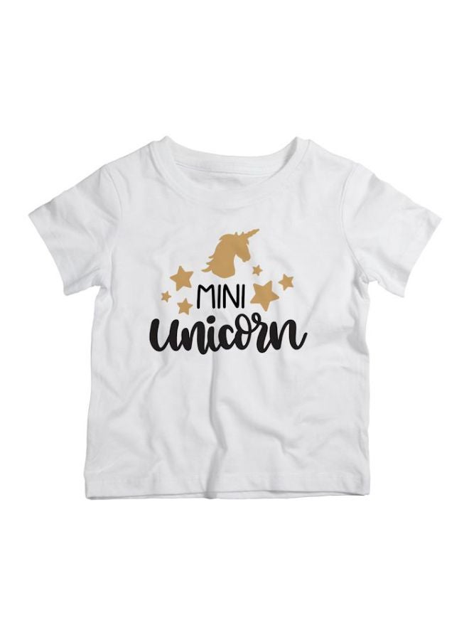 Twinkle Hands - Mini Unicorn Printed T-Shirt White - Image 1