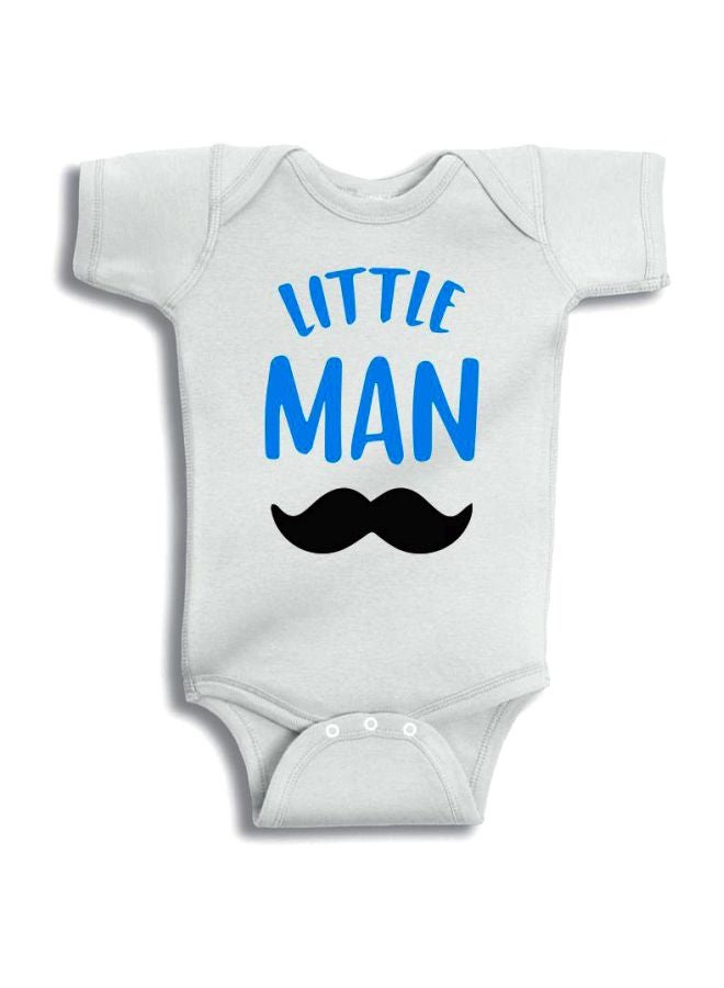 Twinkle Hands - Little Man Printed Onesie White/Blue/Black - Image 1