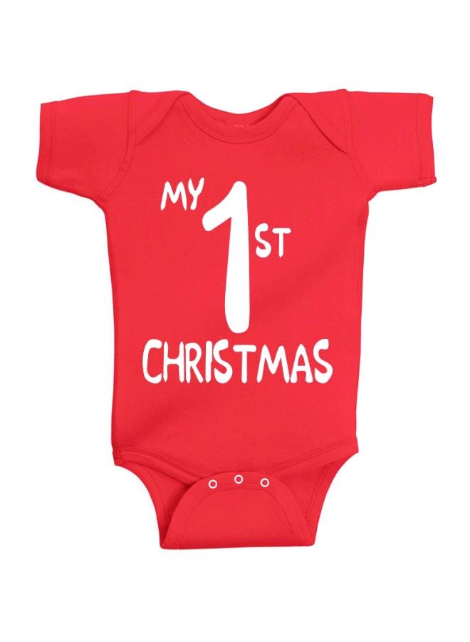 Twinkle Hands My First Christmas Printed Onesie Red/White  - Image 1