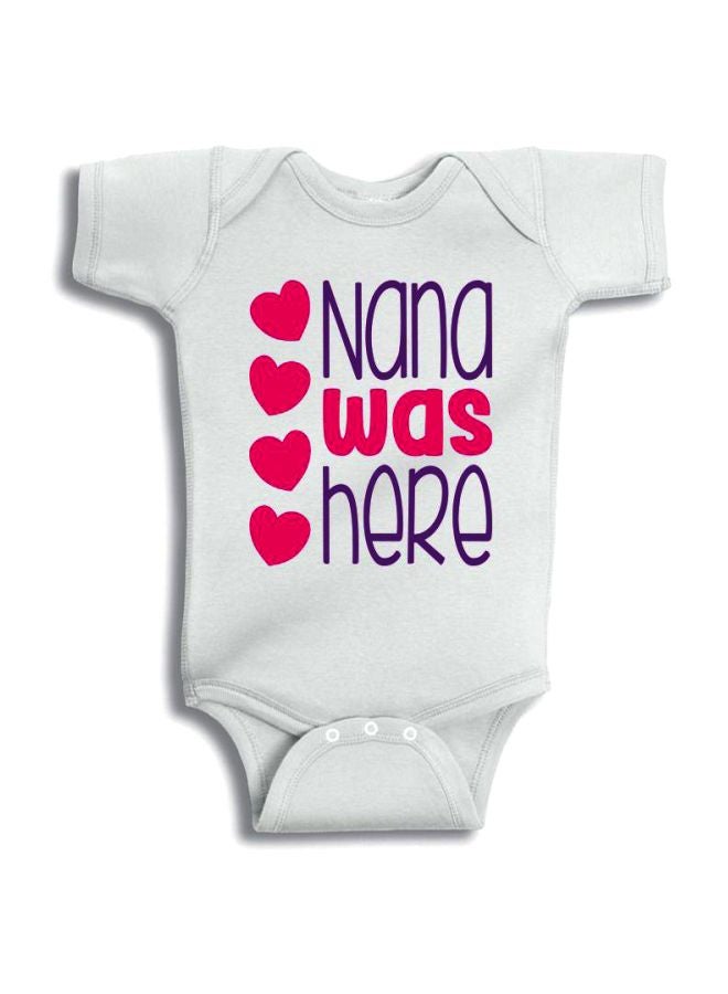 Twinkle Hands - Nana Was Here Printed Onesie White/Red/Blue - Image 1