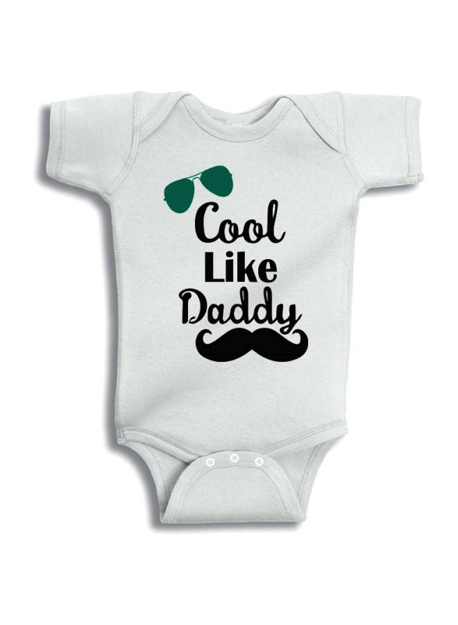 Twinkle Hands Cool Like Daddy Printed Onesie White/Black  - Image 1