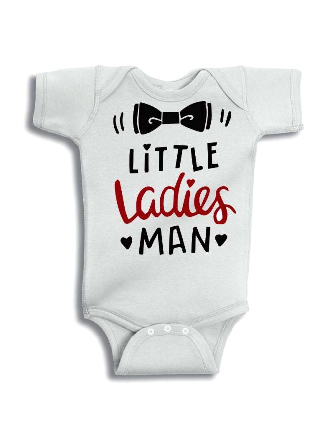 Twinkle Hands Little Ladies Man Printed Onesie White/Black/Red  - Image 1