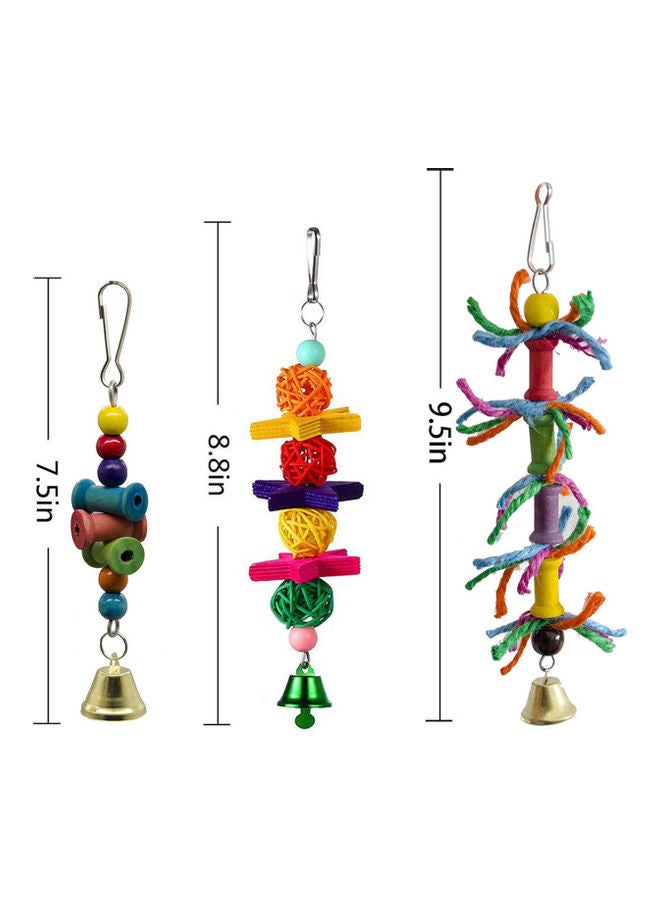 10-Piece Bird Swing Chewing Toy Set With Hammock Bell Multicolour 27 x 24cm - Image 5