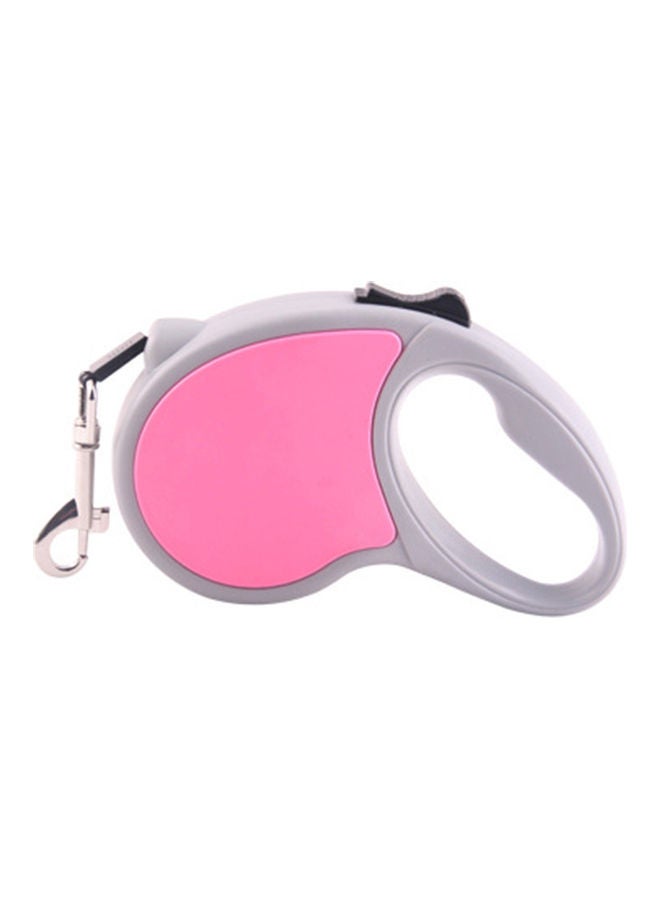Pet Walking Retractable Leash With Anti-Slip Handle Pink/Grey 19 x 4.5cm - Image 1