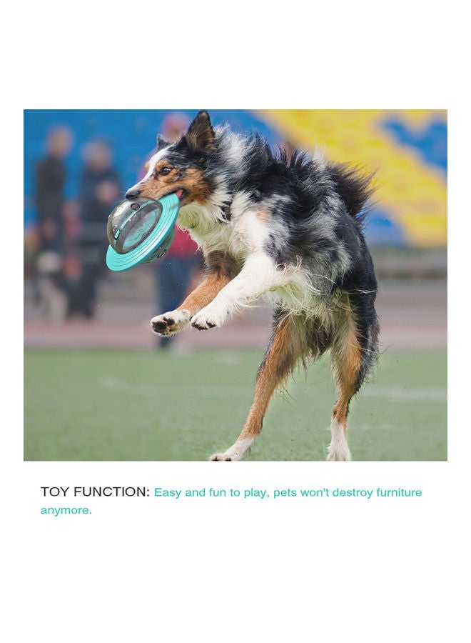 لعبة للكلب بتصميم طبق طائر كروي الشكل تستخدم كموزع طعام للتغذية ببطء وحيرة ومزودة بقرص حول الشكل الكروي لتسهل على الكلب التفاعل والتعامل معها أزرق 18 x 15سم - Image 3