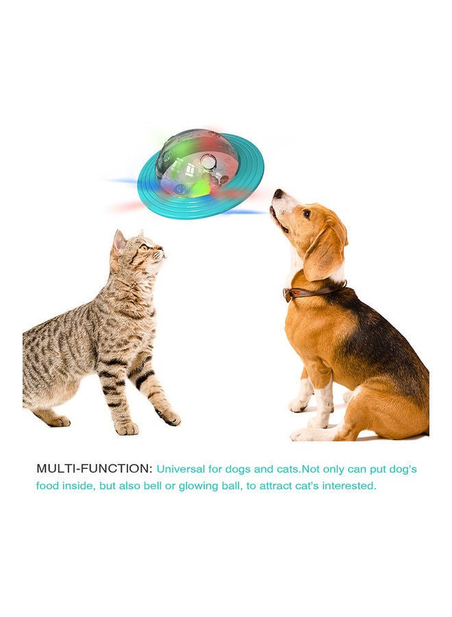 لعبة للكلب بتصميم طبق طائر كروي الشكل تستخدم كموزع طعام للتغذية ببطء وحيرة ومزودة بقرص حول الشكل الكروي لتسهل على الكلب التفاعل والتعامل معها أزرق 18 x 15سم - Image 4