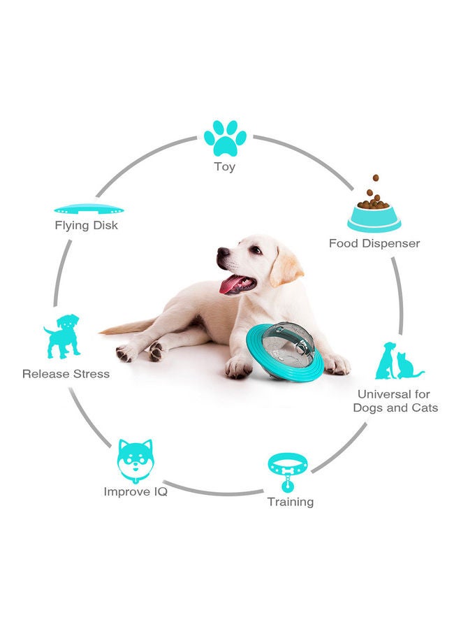 لعبة للكلب بتصميم طبق طائر كروي الشكل تستخدم كموزع طعام للتغذية ببطء وحيرة ومزودة بقرص حول الشكل الكروي لتسهل على الكلب التفاعل والتعامل معها أزرق 18 x 15سم - Image 5