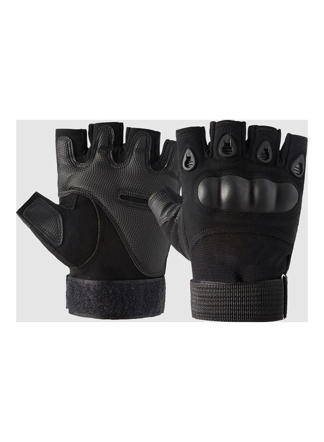 Pair Of Anti-Slip Adjustable Half Finger Gloves With Hard Knuckle M - Image 2