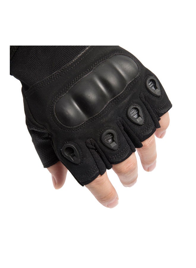 Pair Of Anti-Slip Adjustable Half Finger Gloves With Hard Knuckle M - Image 4