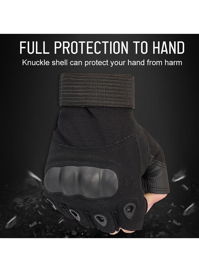 Pair Of Anti-Slip Adjustable Half Finger Gloves With Hard Knuckle M - Image 5