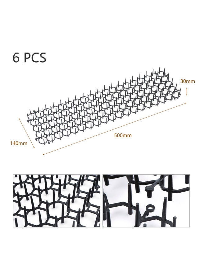 6 Pcs Repellent Mat Safe Harmless Plant Protection Spike Mats Black 51.50 x 6.00 x 15.50cm - Image 4