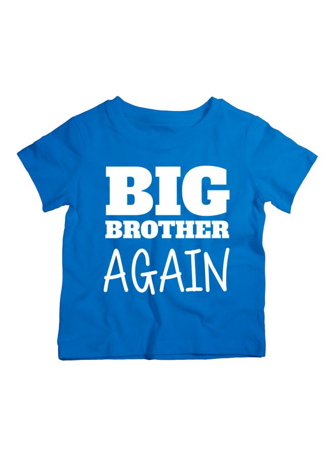 Twinkle Hands Big Brother Again Printed T-Shirt Blue/White - Image 1