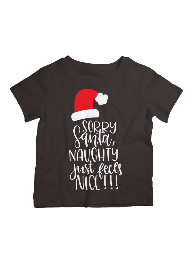 Twinkle Hands Naughty Just Feel Nice Printed T-Shirt Black/White/Red - Image 1