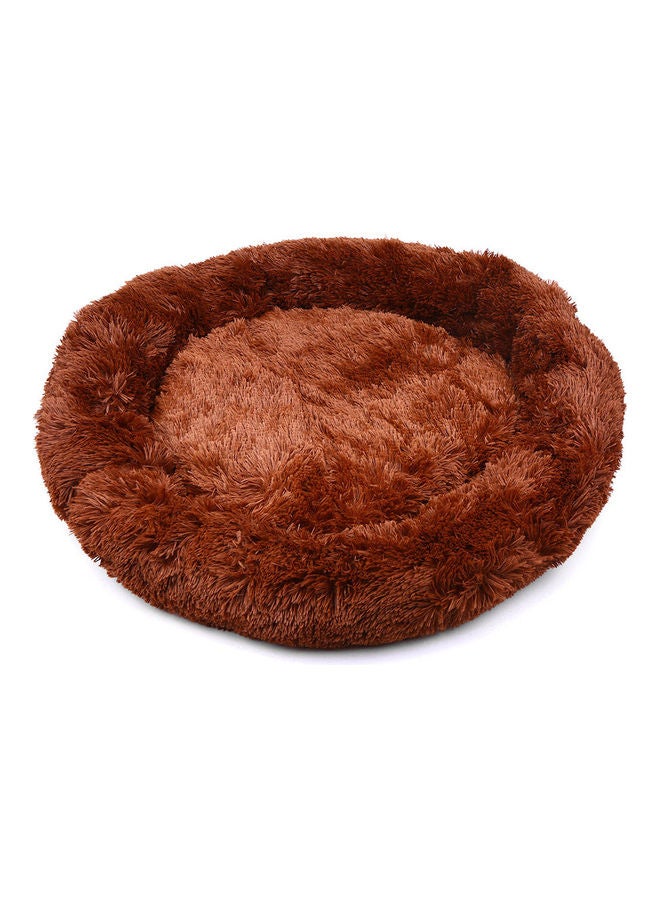 سرير للحيوانات الأليفة مضاد للانزلاق ومضاد للماء بتصميم دائري على شكل دونات بني 55 x 35سم - Image 1