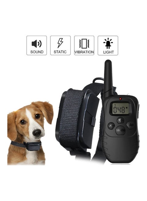 Dog Training Collar With Remote Dog Shock Collar Sound Vibration Shock Light 984Ft Remote Range 1-100 Shock Levels Dog Training Set Black 16.5 x 4.5cm