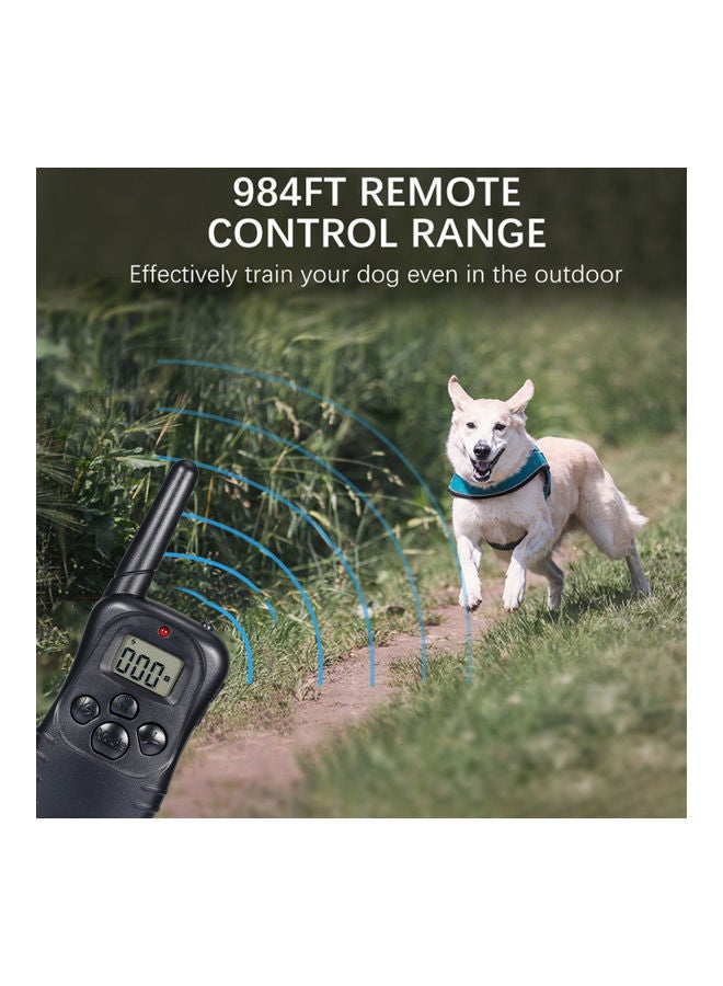 Dog Training Collar With Remote Dog Shock Collar Sound Vibration Shock Light 984Ft Remote Range 1-100 Shock Levels Dog Training Set Black 16.5 x 4.5cm
