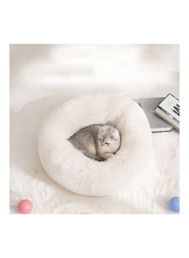 سرير فاخر مضاد للانزلاق وضد الماء بقاعدة هشة للحيوانات الأليفة أبيض 67 x 8سم - Image 4