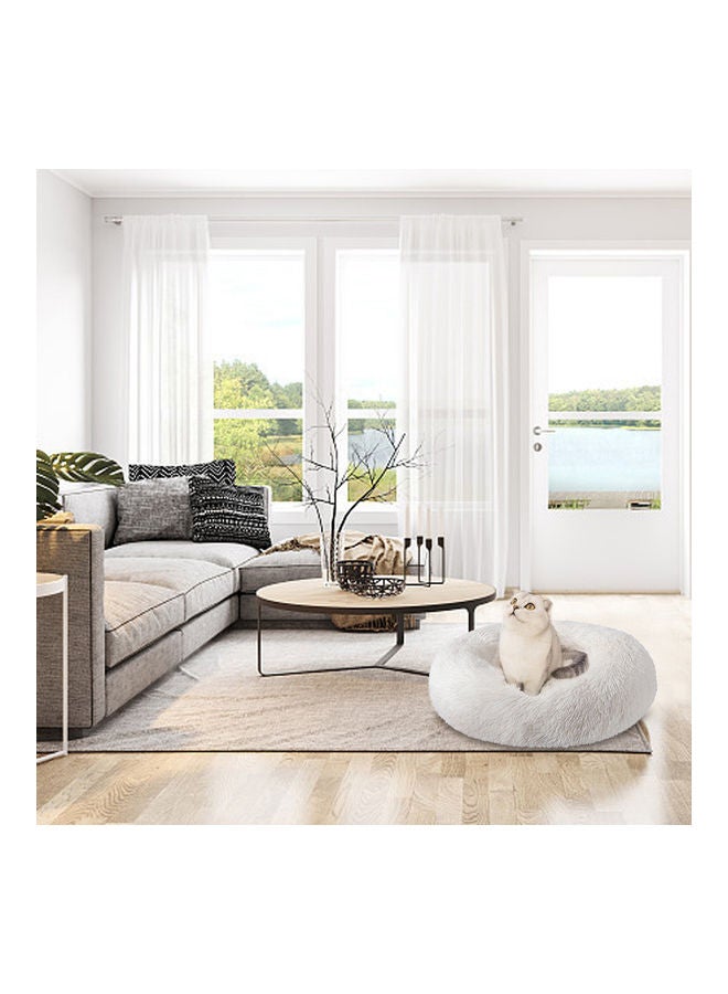 سرير فاخر مضاد للانزلاق وضد الماء بقاعدة هشة للحيوانات الأليفة أبيض 67 x 8سم - Image 5