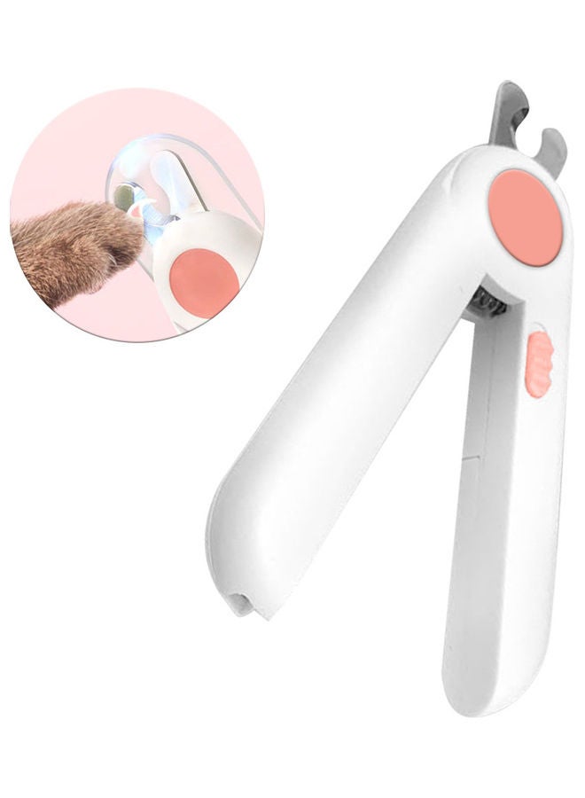 Professional Pet Nail Clipper With Led Light White/Pink 18 x 5.5cm - Image 2