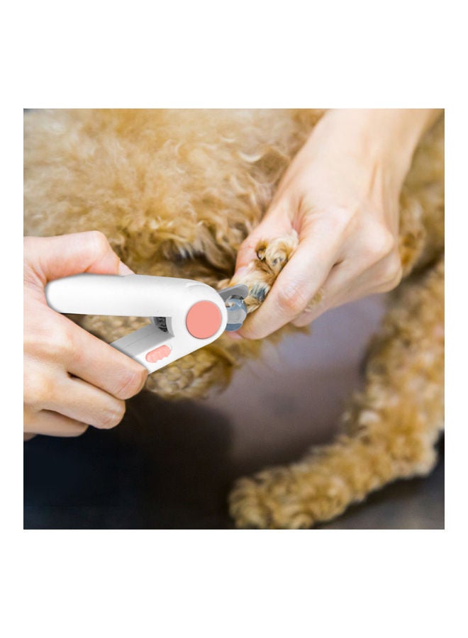 Professional Pet Nail Clipper With Led Light White/Pink 18 x 5.5cm - Image 5