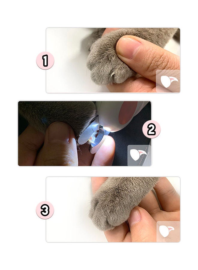 Professional Pet Nail Clipper With Led Light White/Blue 18 x 5.5cm - Image 4
