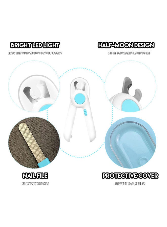 Professional Pet Nail Clipper With Led Light White/Blue 18 x 5.5cm - Image 5