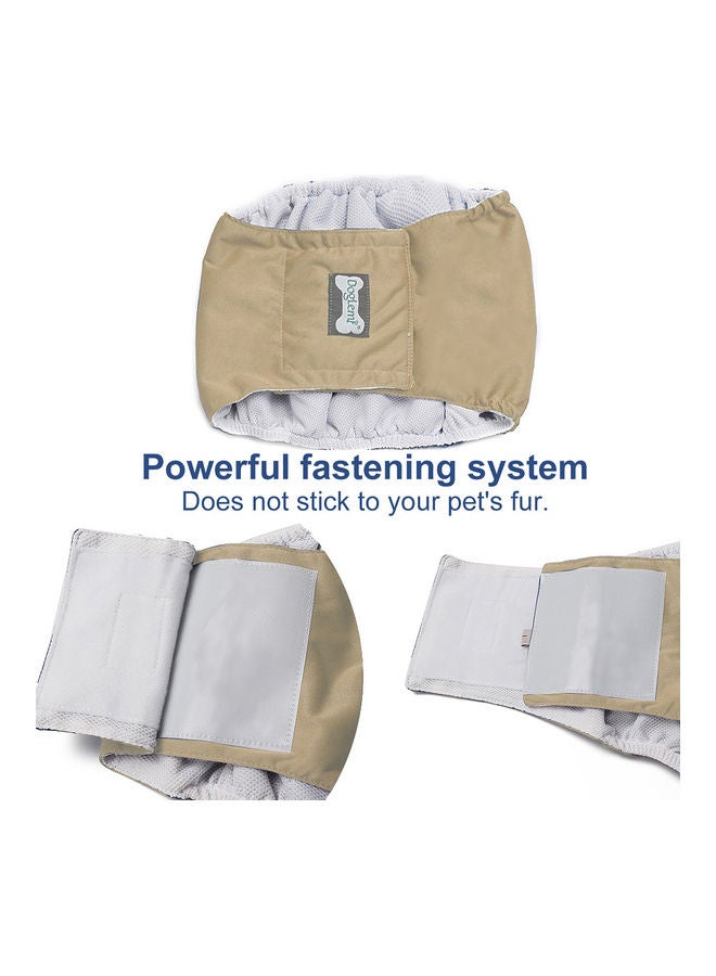 Generic Washable Wrap Waterproof Toilet Training Dog Physiological Pant Beige/Grey 25x18cm  - Image 3