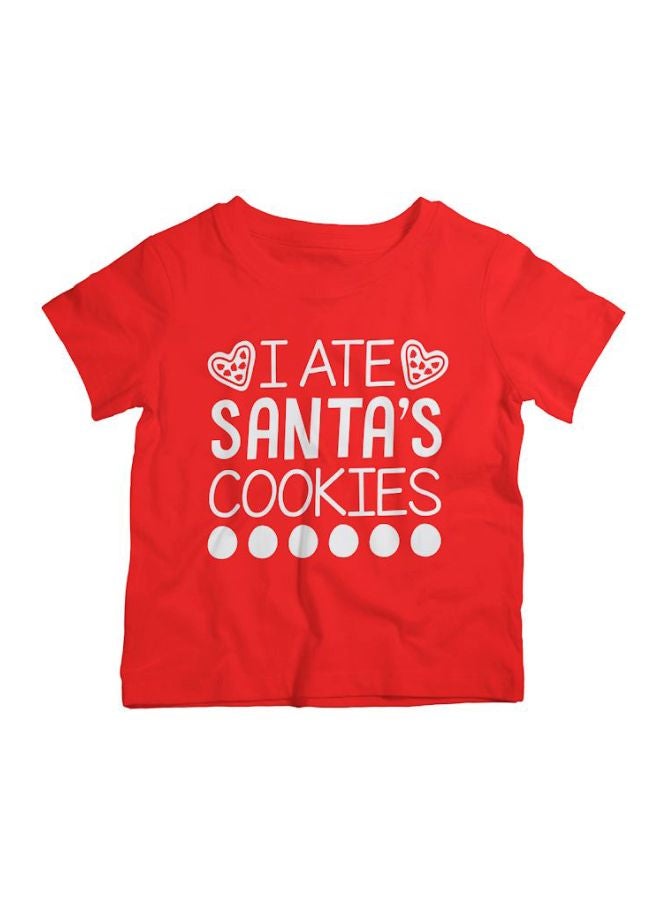 Twinkle Hands - I Ate Santa's Cookies Printed T-Shirt Red/White - Image 1