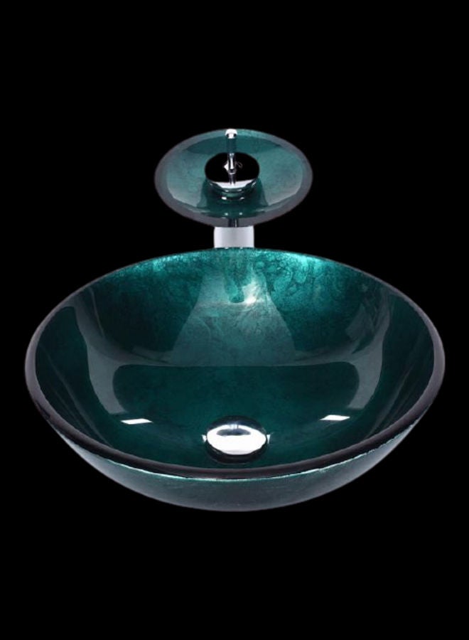 SGC Sikorite Glass Wash Basin Without Mixer Green 