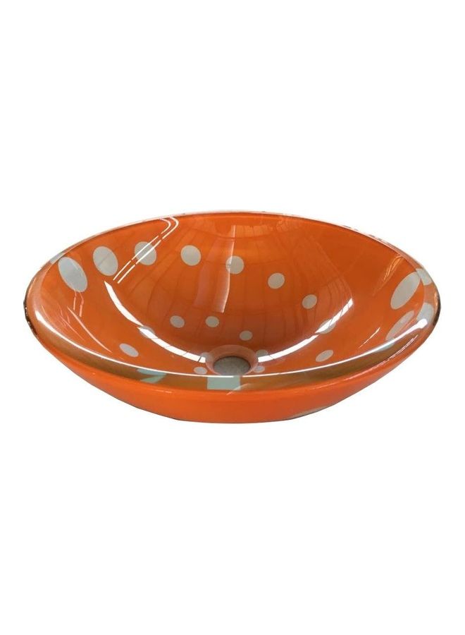 SGC Sikorite Glass Wash Basin Orange 